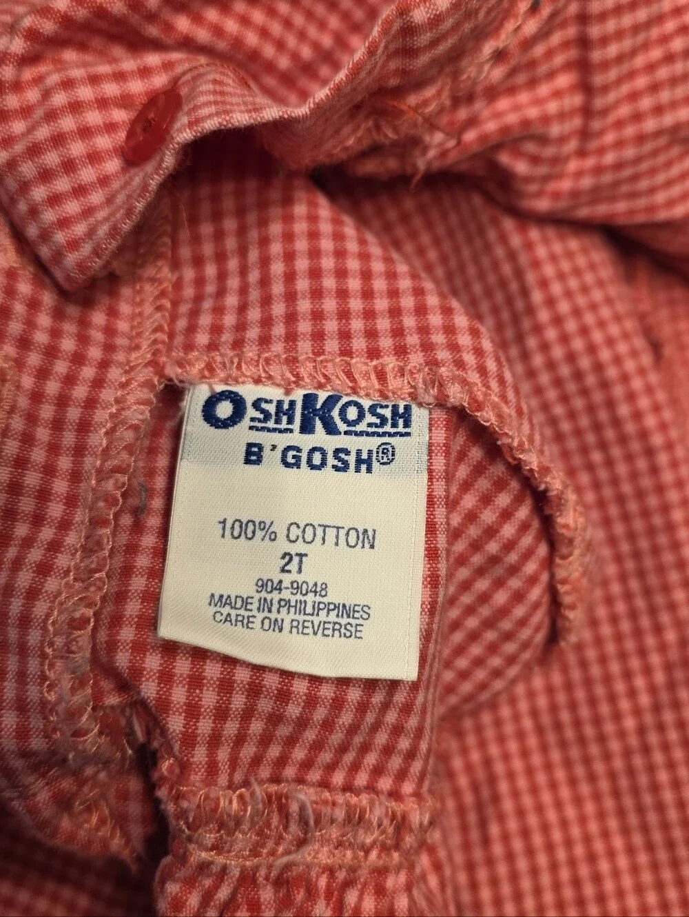 1990s Vtg OshKosh Gingham Red Dress